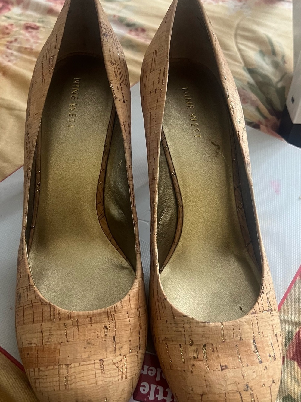 Nine West Cork Patterned Pumps with Gold Insole
